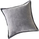 Funda de Cojín Pestaña Gris Cuadrada