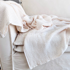 Manta Waffle Crudo Algodón 205 x155cms
