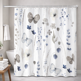 Cortina de Baño Impermeable 180x180 | Mariposa Gris