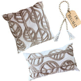 SET 2 NATURAL RÚSTICO YUTE HOJA REDONDA + REGALO