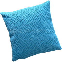 ¡Quedan 4! Funda Cojín Terciopelo Costuras Trenza Turquesa Cuadrada