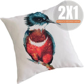 Fundas de Cojín Estampadas Pajarito Martín Pescador Interior y Exterior | Mandir Home