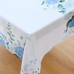 Mantel antimanchas Hortensias | lavable y sin plancha