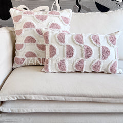 Funda Bohemia Medialuna Rosada Con Vivo Rectangular