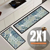 ¡NEW! Set Alfombras de Cocina Verde Azulejos Antideslizante y Absorbente