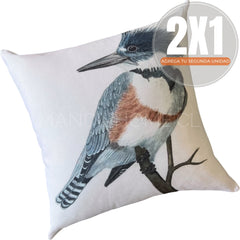 Fundas de Cojín Estampadas Martín Pescador Pastel Interior y Exterior | Mandir Home