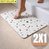 Alfombra de baño de diatomita Terrazo secado rápido 60x40 cm | Antibacterial y original