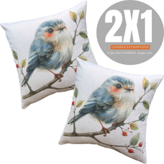 2X1 COMBOS ESTAMPADOS PAJARITO BOTÁNICOS 45X45cms