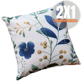 Fundas de Cojín Estampadas Hojitas Azules Interior y Exterior | Mandir Home