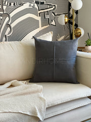 Funda de Cojín Gamuzado MAXI 50x50cms Gris Costuras