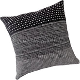Funda de Cojín Boho Trama Negro Tejido Cuadrado 50x50cms