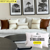5 FUNDAS PREMIUM TIERRA FRANJA + RELLENOS - Mandir Home