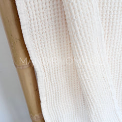 Manta Waffle Crudo Algodón 205 x155cms