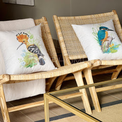 Funda de Cojín Estampada Botánico Ave Naranja