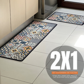 ¡NEW! Set Alfombras de Cocina Terracota Boho Antideslizante y Absorbente
