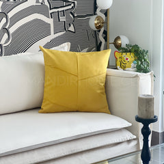 Funda de Cojín Gamuzado MAXI 50x50cms Amarillo Costuras