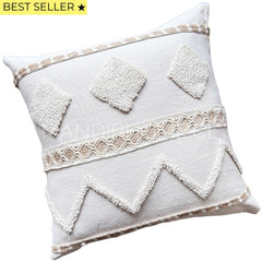 Funda de Cojín Premium Bohemia Yute Paco Cuadrada