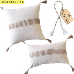 SET 2 FUNDAS FRANJA TEJIDA + REGALO