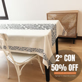 Mantel antimanchas Franja Negra| lavable y sin plancha