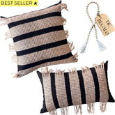 SET 2 FUNDAS FRANJA NEGRO Y YUTE + REGALO