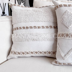 Funda de Cojín Premium Bohemia Yute Paco Cuadrada