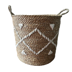 *Set 3 Canastos Redondo Yute Trapillo Blanco S, M y XL.