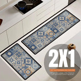 ¡NEW! Set Alfombras de Cocina Azul Estrella Antideslizante y Absorbente