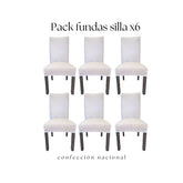Pack 6 Fundas de Silla Blanco/ Confección Nacional