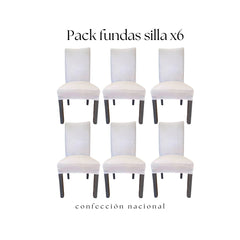 Pack 6 Fundas de Silla Blanco/ Confección Nacional