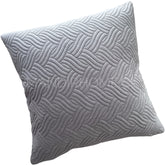 ¡Quedan 4! Funda de Cojín Terciopelo Costuras Trenza Gris Cuadrada