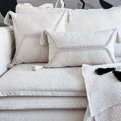 Funda de Cojín Trenza Crudo Cuadrada