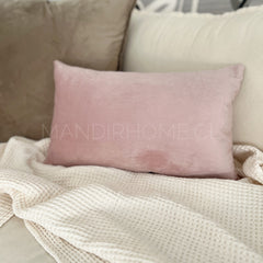 Funda de Cojín Velvet Liso Rosado Pastel Rectangular
