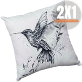 Fundas de Cojín Estampadas Colibrí Grafito Interior y Exterior | Mandir Home