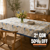 Mantel antimanchas Flores Azules | lavable y sin plancha