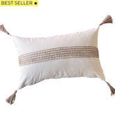 Funda Bohemia Franja Tejida Rústico Yute Rectangular