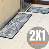 ¡NEW! Set Alfombras de Cocina Verde Oliva Antideslizante y Absorbente