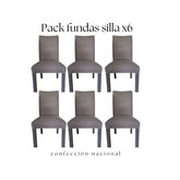 Pack 6 Fundas de Silla Gris/ Confección Nacional