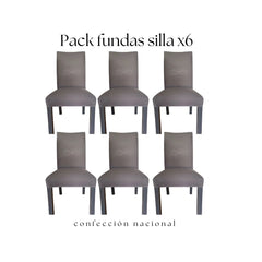 Pack 6 Fundas de Silla Gris/ Confección Nacional