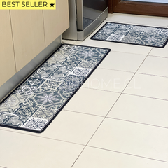 Set Alfombras de Cocina Verde Olivo Antideslizante y Absorbente | Anticharcos y Lavables