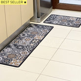 ¡NEW! Set Alfombras de Cocina Café Oscuro Antideslizante y Absorbente