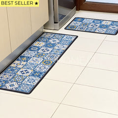 ¡NEW! Set Alfombras de Cocina Marina Azul Antideslizante y Absorbente
