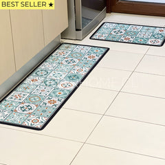 ¡NEW! Set Alfombras de Cocina Verde Menta Antideslizante y Absorbente