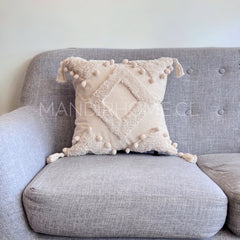 Funda Cojín Antonia Boho Crudo Cuadrada