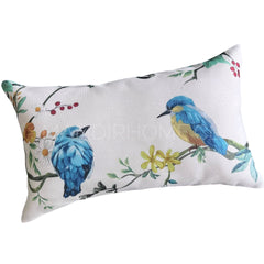 Funda de Cojín Estampada Pareja Pajaritos Rectangular