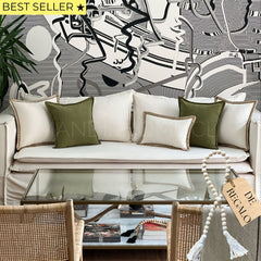 SET 5 FUNDAS PREMIUM LINO YUTE Y PESTAÑA VERDE + REGALO