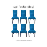 Pack 6 Fundas de Silla Turquesa/ Confección Nacional
