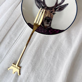 Tenedor Picoteo Corona Dorado