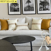 SET 5 FUNDAS PREMIUM MOSTAZA FRANJA + CUENTA GRATIS