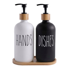 Set dispensador jabón y lavalozas monocromático + bandeja