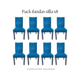 Pack 8 Fundas de Silla Turquesa/ Confección Nacional